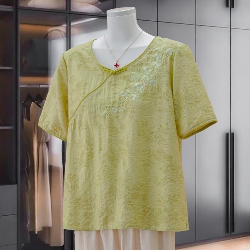 Mother's Day Retro Embroidered Short-Sleeve T-Shirt - Fashionable, Loose, and Versatile Summer Top