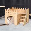 Villa Hamster Double couche, jouet inoffensif pour animaux de compagnie, Hamsters nains en bois massif, cabane de jeu d'escalade, jouet à mâcher pour la maison