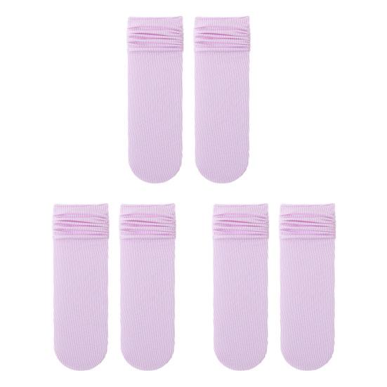 

3 пары женских летних шелковых носков Ice Silk, ультратонкие носки-лодочки, повседневные носки до середины голени, эластичные носки выше щиколотки фиолетовый