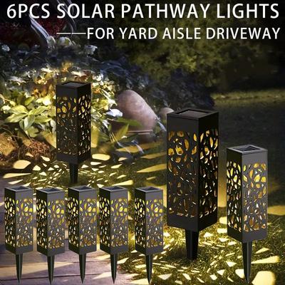 6 Pcs Outdoor Solar Landscape Lawn Light Waterproof Outdoor Lights, Solar Garden Lights Solar Yard Lights For Pathway Patio Yard