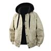Spring and Autumn New Hooded Fake Two-piece Men's Leather Jacket Men's Cycling Bike Leather Jacket Men's American Men's Leather Jacket