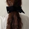 Oar Samt Große Schleife Haarspange [Schwarz]