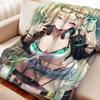 Cartoon Warm Soft Flannel Blanket Cover Anime Wuthering Waves Lynae Blanket Multifunctional Decor Home Universal Blanket