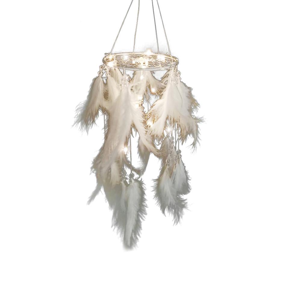 Feather Pearl Lamp Shape Dream Catcher Home Decor Accessories for Kids Gift 1 Pc