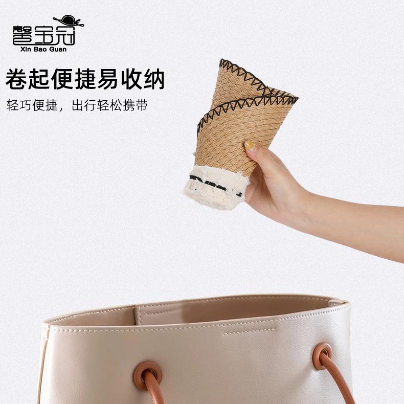 Summer Fashion Straw Empty Top Hat Outdoor Sun Hat Children Seaside Beach Sunscreen Sun Hat Large Brim Straw Hat