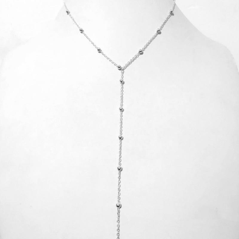 Европейское и американское двухслойное Y-образное ожерелье с кисточками и медными круглыми бусинами