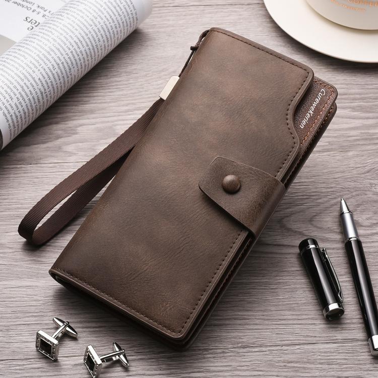 Men Wallets Business Zipper Long Wallet Clutch Purse Coin Card Holder