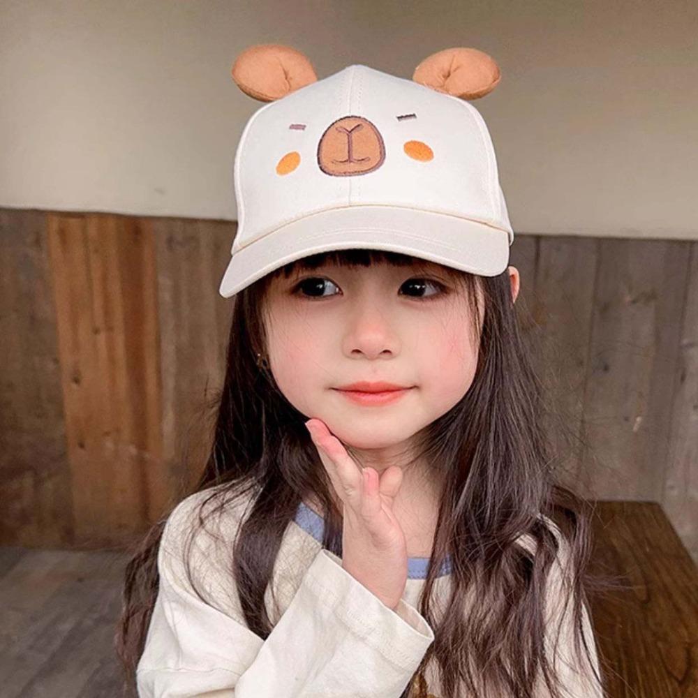 Cotton Capybara Peaked Cap Breathable Baby Sunscreen Hat Children Baseball Hat For Babies Aged 2-5
