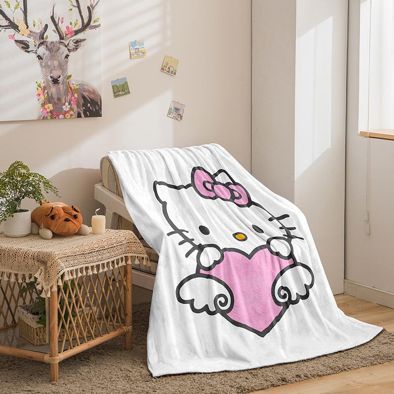 Cartoon Hello Kitty Double Sided Flannel 3D Digital Printed Blanket Blanket