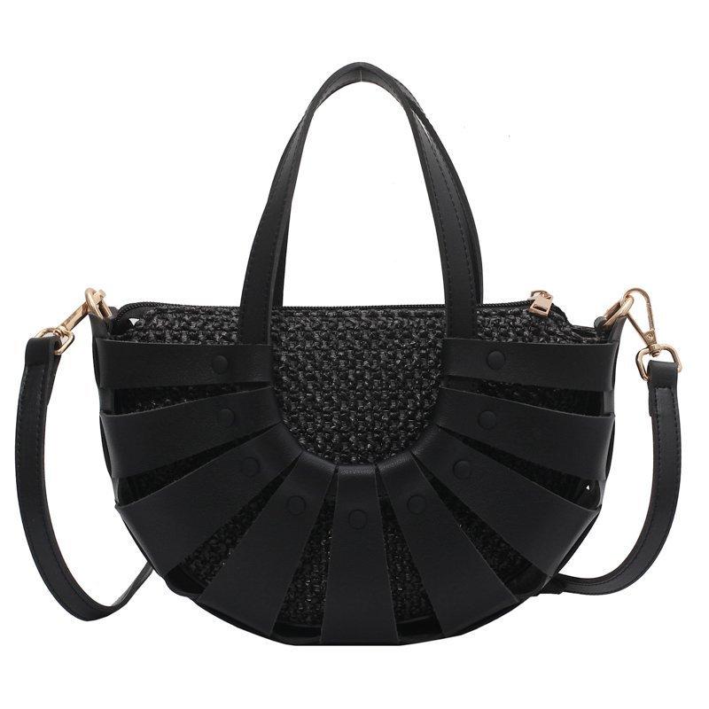 black weave crossbody bolsa
