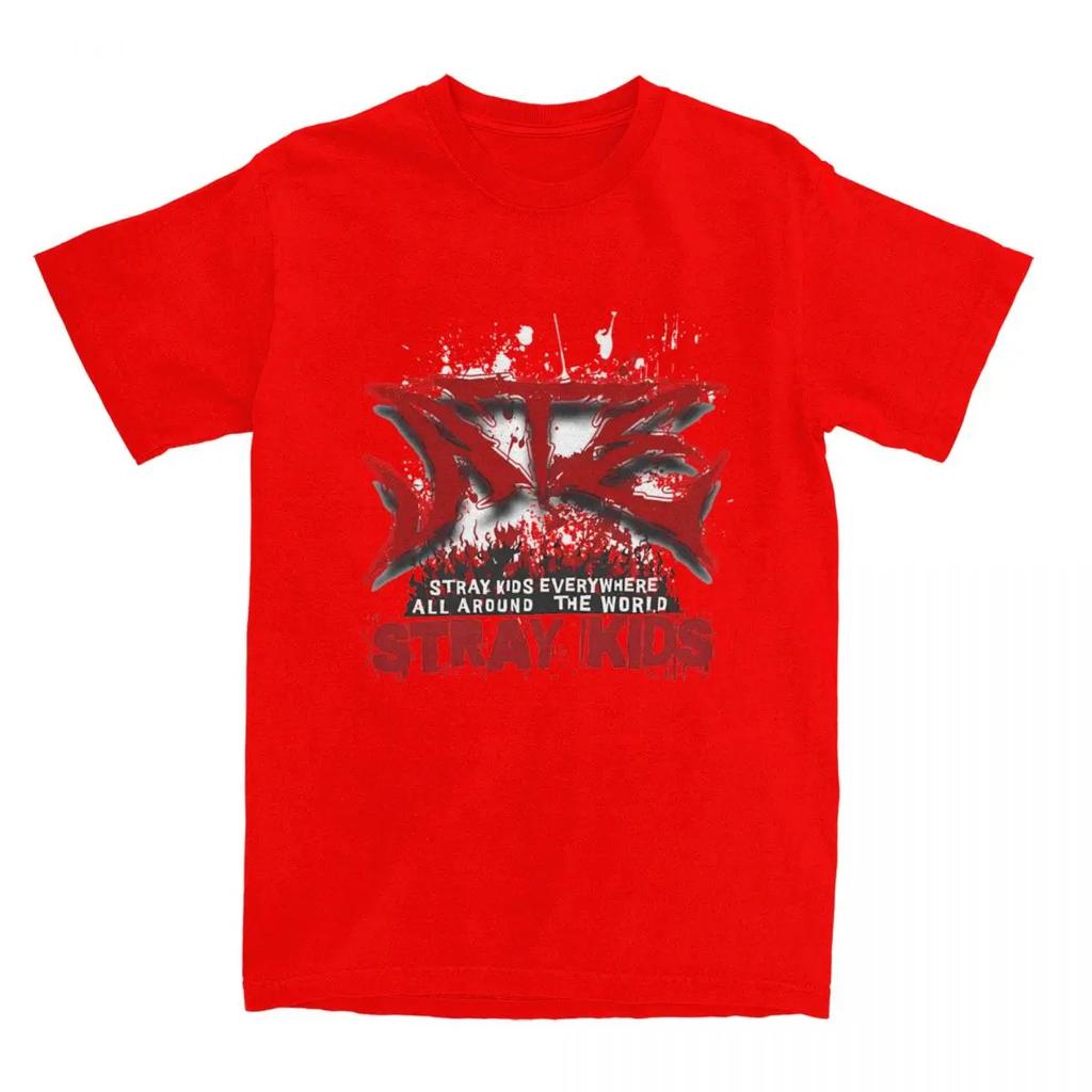Ate Chk Chk Boom T Shirt 2024 New AlbumStrayed Kids Harajuku T Shirts Short Sleeve Funny Tops 100% Cotton Round Neck Top Tees