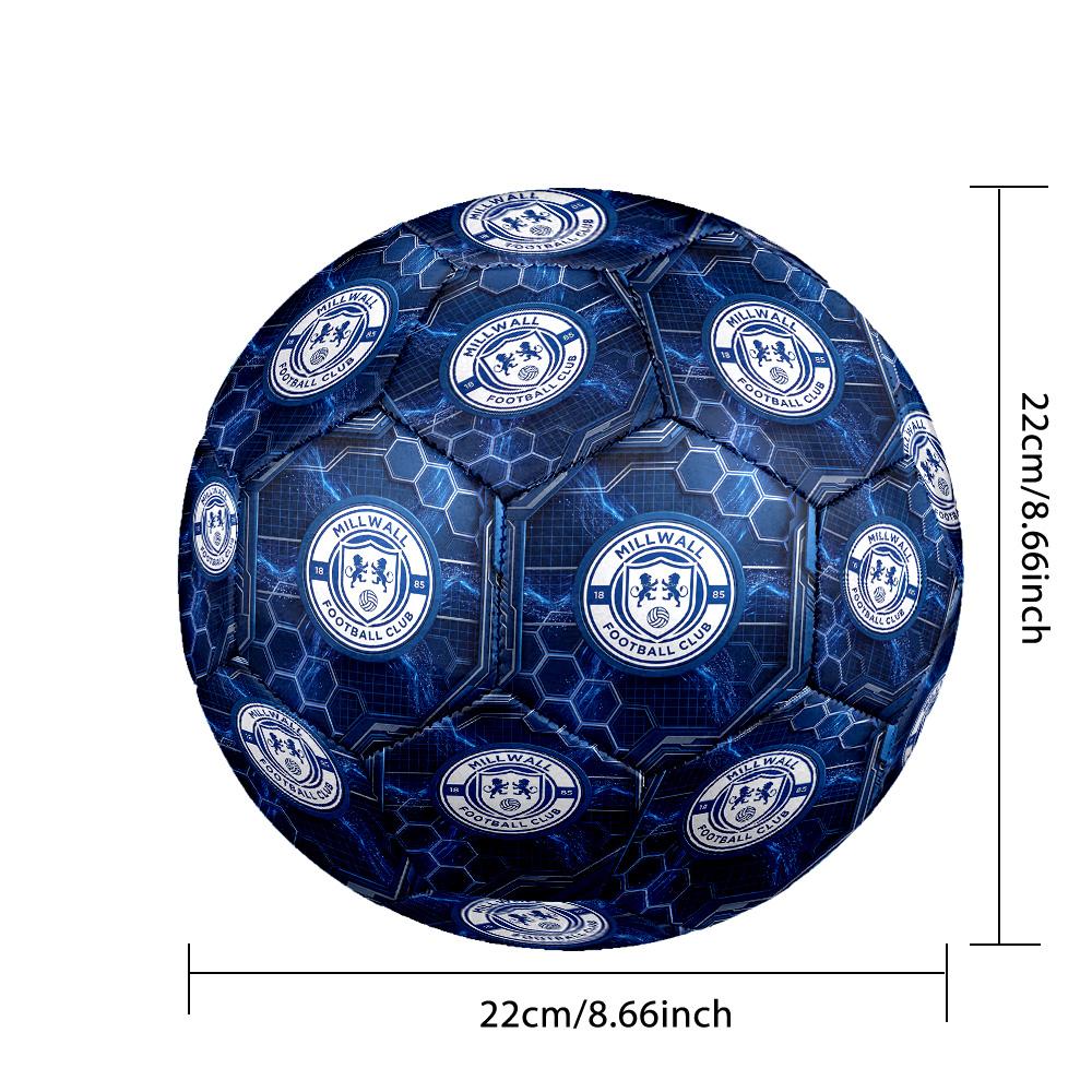 Millwall FootballPrinted Size 5 Soccer Ball, Anti Slip Adult Match Football Souvenir for Football Fans