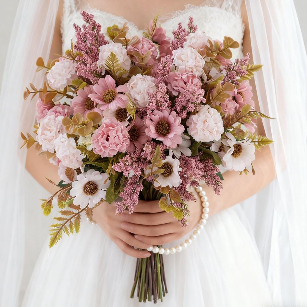 Artificial Flowers Silk Chrysanthemum Bridal Bouquets Valentine's Wedding Outdoor Vases Garden Home Room Decora Gift Accessories