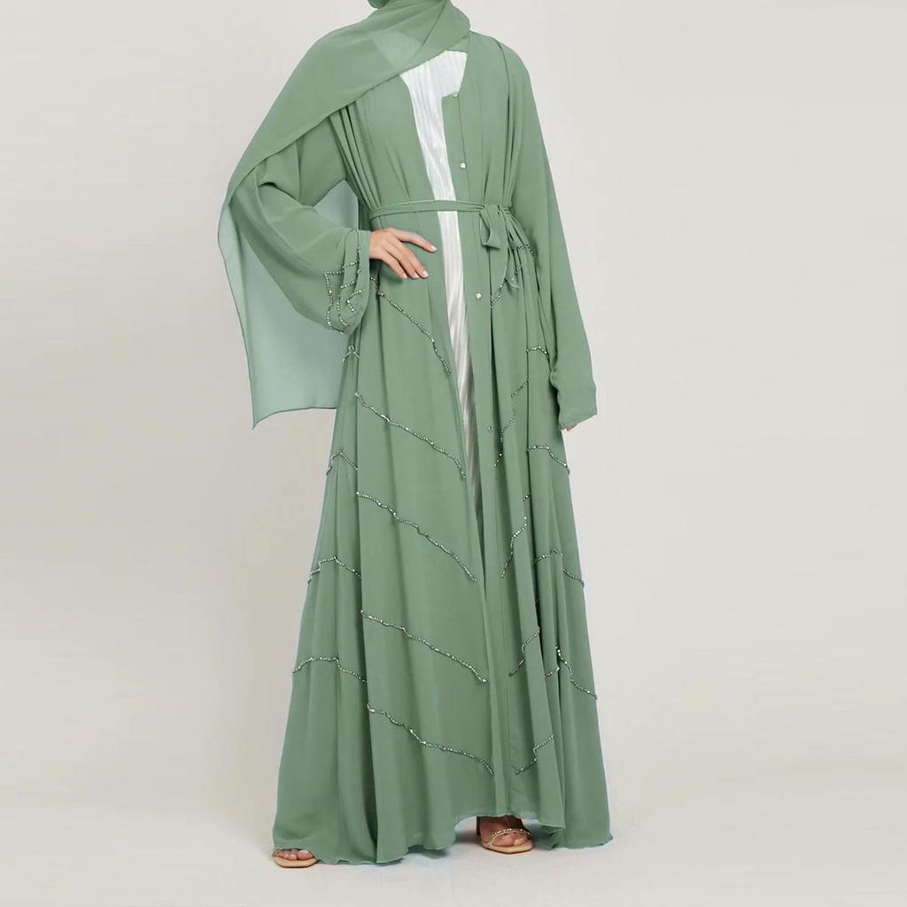Loriya LR540 Beaded Dress - Spring/Summer Party Solid Color Robe