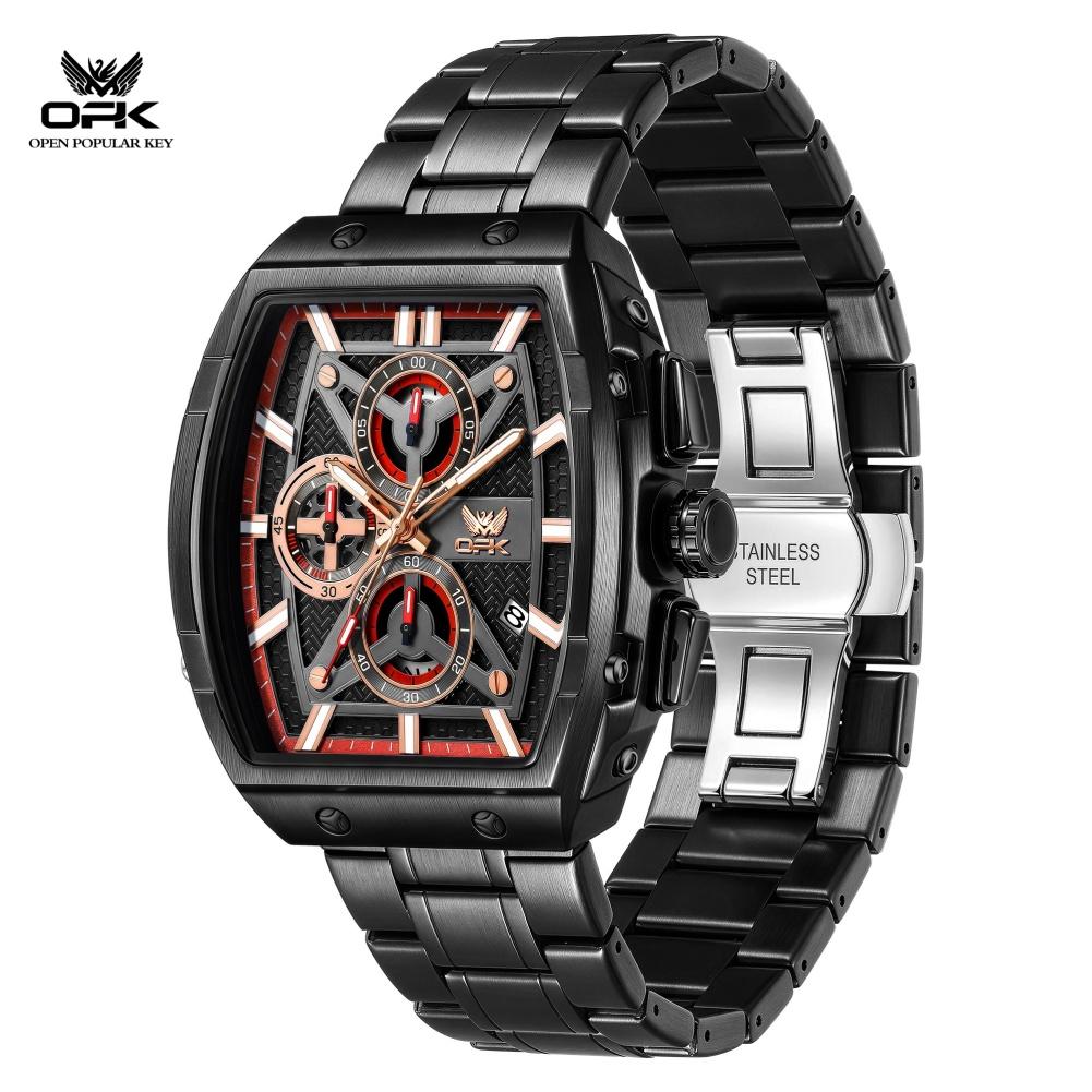 OPK 6103 Fashion Chronograph Men's Watch Luminous Waterproof Calendar Business New Quartz Wristwatch for Man