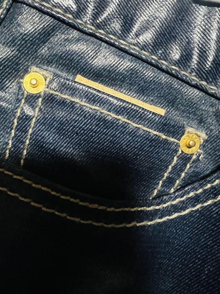 [USED] Eytys Cypress coated denim pants, dark blue, rare.