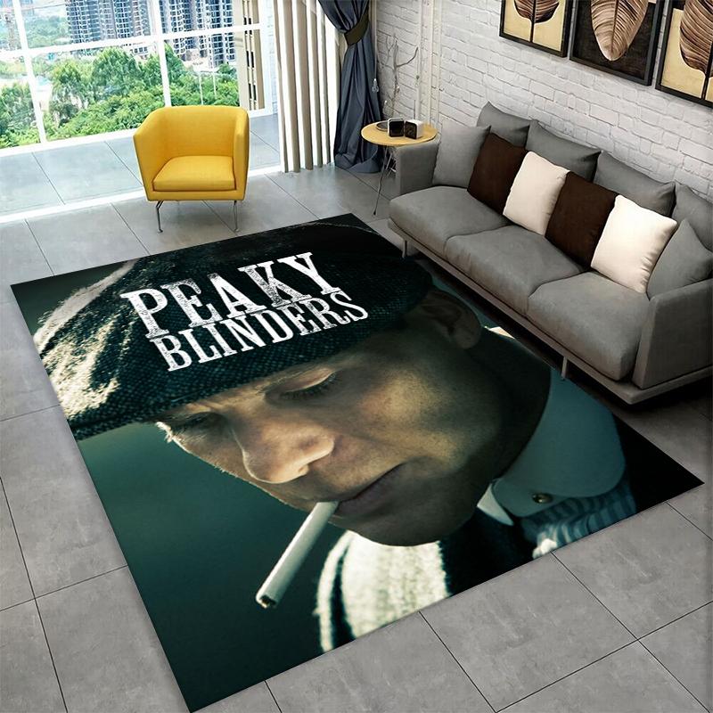 Classic P-Peaky Blinders Tommy Shelby Non-Slip Area Rug for Living Room,Bedroom,Playroom,Soft Carpet Floor Mat Home Decor Rug