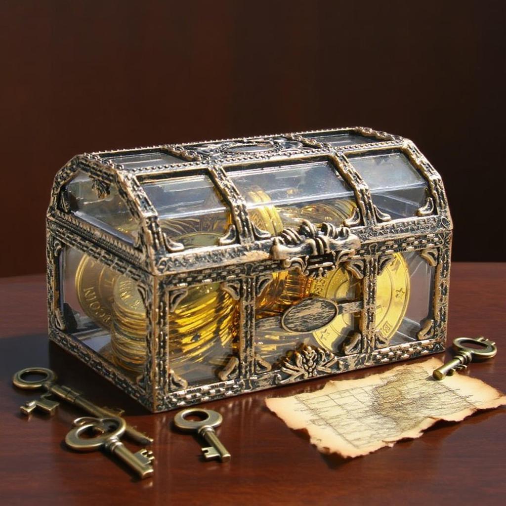 1PC Plastic Transparent Pirate Treasure Box Crystal Gem Jewelry Box Storage Organizer Chest Treasure for Trinket Versatile Box