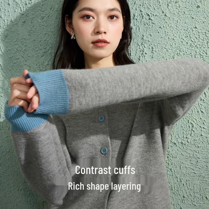 Sancai Plus Size Round Neck Knit Cardigan