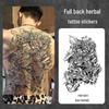 Wasserdichter semi-permanenter Vollrücken-Kräuter-Tattoo-Aufkleber - Langlebiges, realistisches Design für Männer und Frauen