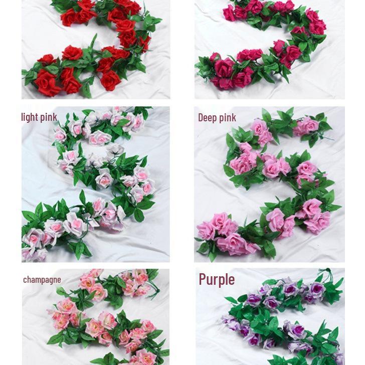 Artificial Rattan Vine Decoration with Green Leaves