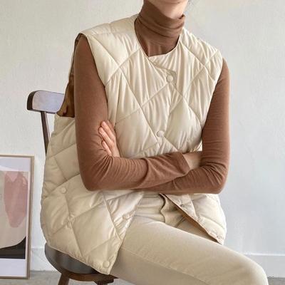 Vest for Women Cotton Autumn Winter Sleeveless Tops Solid Color Vest Oversize Thickened Down Casual Vest
