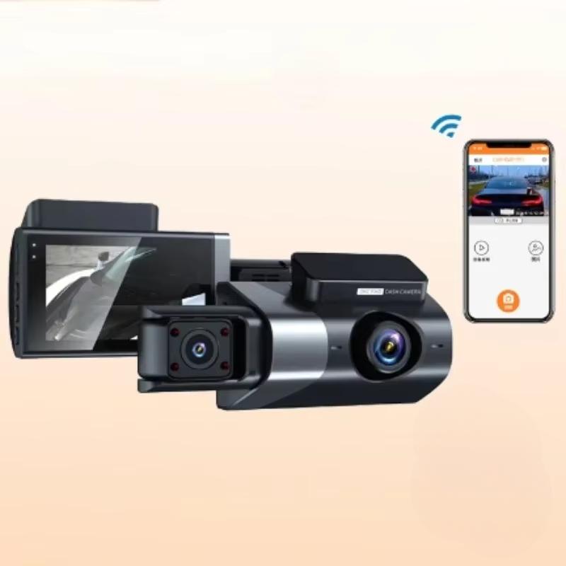 

Виявлення руху Автомобільна камера Black Box Dash HD 1080P Cam Dashcam G-Sesor 360° Обертання об єктива Dvr 3 дюйма з WiFi Night Vision 2 lens
