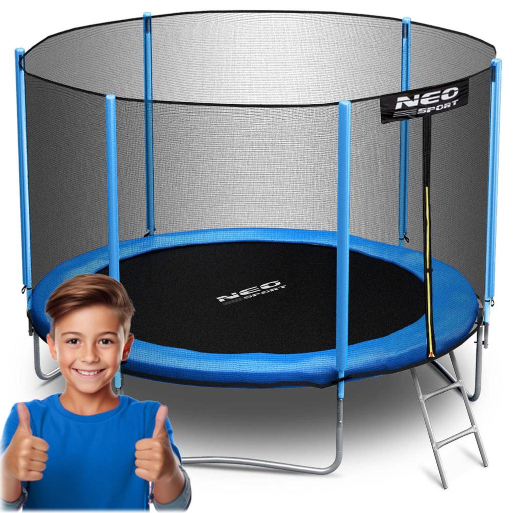 Neo-Sport Gartentrampolin 8 Fuß / Mit äußerem Sicherheitsnetz und Leiter