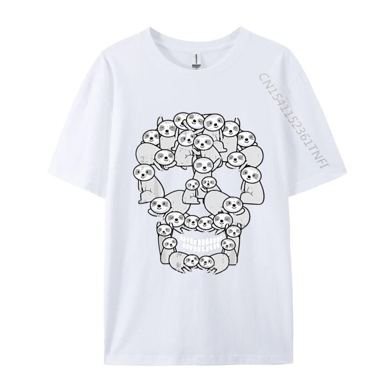 

Sloth Skull Happy Halloween Spooky Tshirts For Men Cotton Printing T Shirt Men Funny Tshirt Tees Tops S