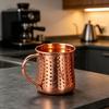 Copper Cocktails Mug with Textured Metallic Finish, Hammered Moscow Mules Cup for Home Dining, Kitchen Bar, Parties, Camping, and Picnics