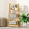 Folding Bamboo Bathroom Shelf with 2 Laundry Baskets Open Shelf Grey