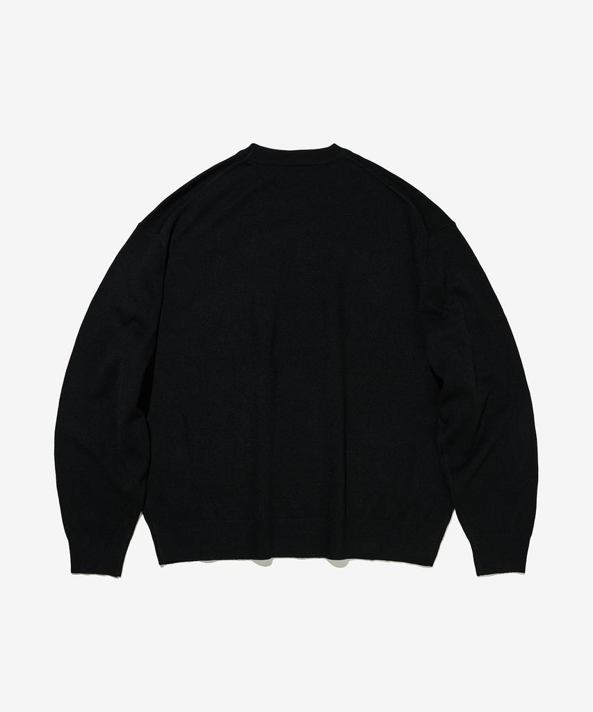 Seutaendeuobeo Crop Round Neck Knit [Black]