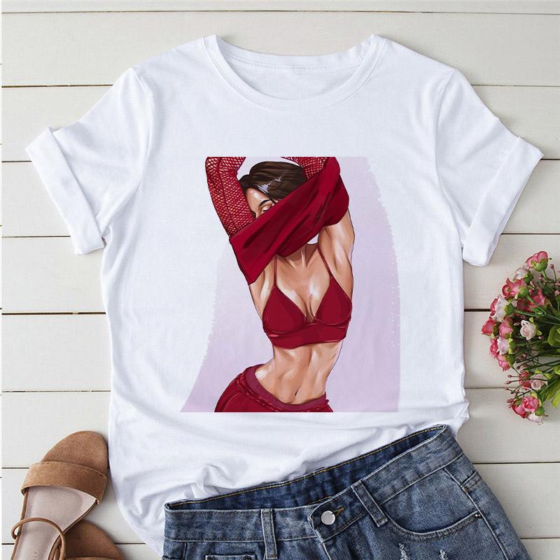 Flower Pretty Girl Fashion Trend Oversized Tops Custom T-Shirt Kawaii O-Neck Tshirt Soft Clothes For Women Female Tee-Shirt