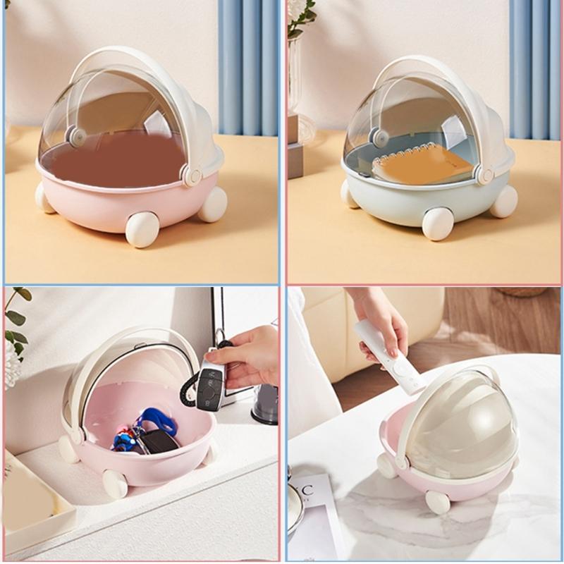 Creative Cradle Shape Desktop Storage Box for Organizing Toy Stationery and Small Items Featuring Flipping Lid Made from User Friendly Plastic