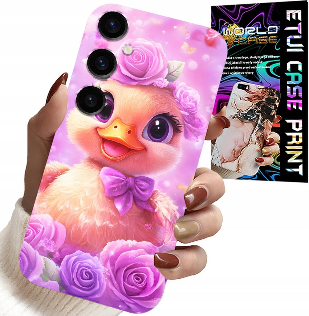 Etui Do Samsung Galaxy S23 Fe - Słodka Kaczucha, Kaczka Na Różowym Tle