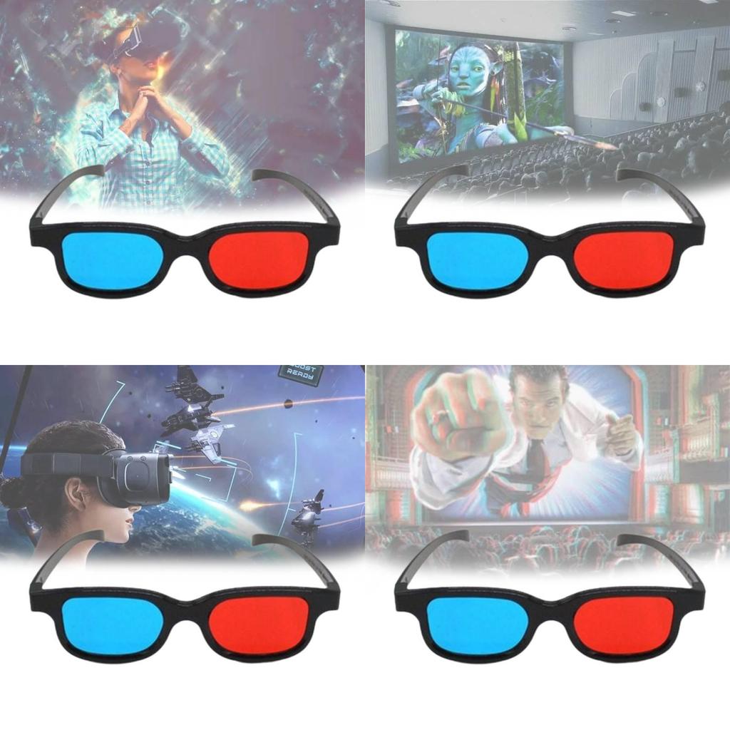 Stilvolle 3D-Brille für Kinder mit rot-blauen Gläsern, ABS-PVC-Rahmen, UV-Schutz