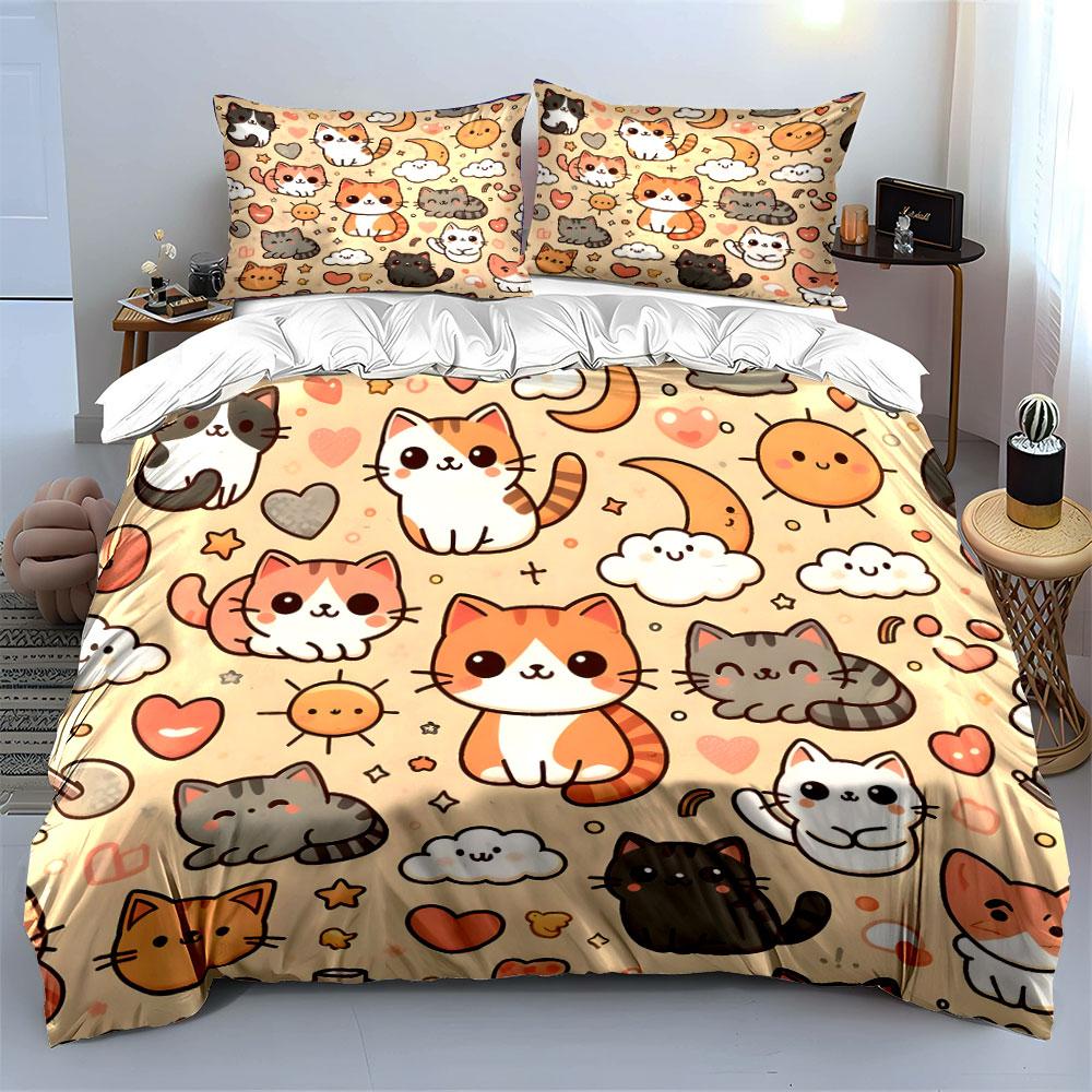 Cats, Clouds, Sun, Stars. Bedding Sets Duvet Cover Sets Duvet Covers Pillowcases(1 * Duvet Cover 2 * Pillowcases Without Duvet Insert)