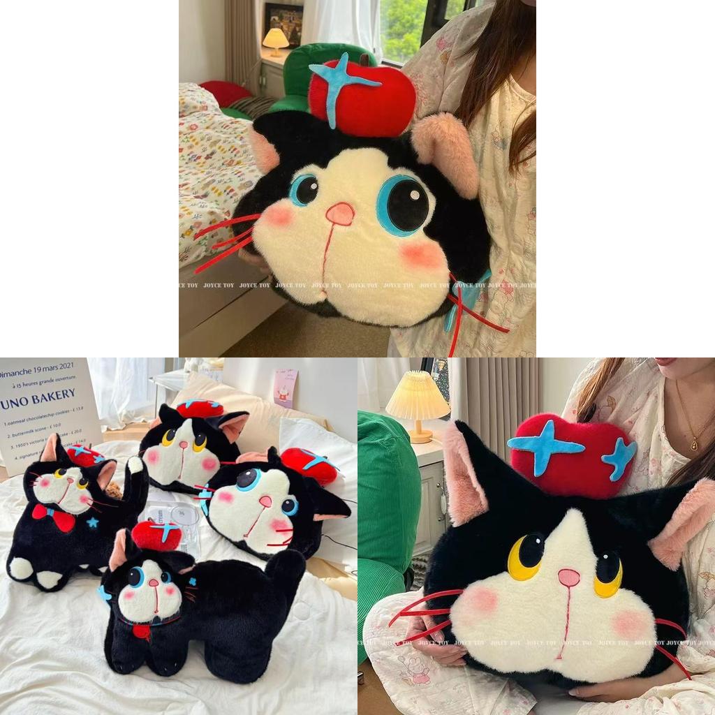 Black Cat Plush Pillow Cartoon Soft Toy Gift For Home Decor And Kids