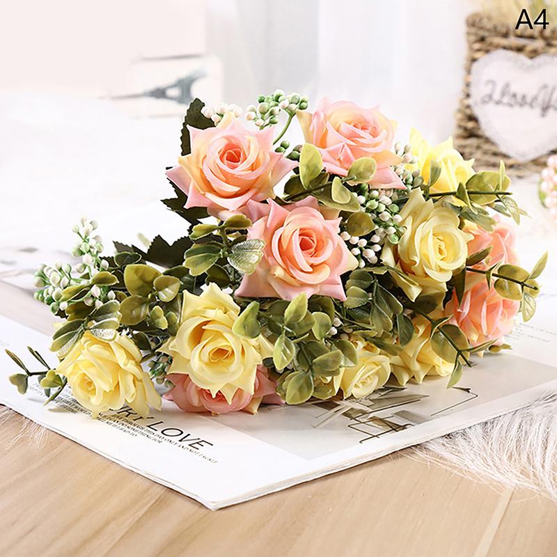 Свадебный искусственный цветок розы, свадебный букет, сделай сам, свадебный домашний стол, центральное украшение, имитация растения, реквизит для съемки, искусственный цветок
