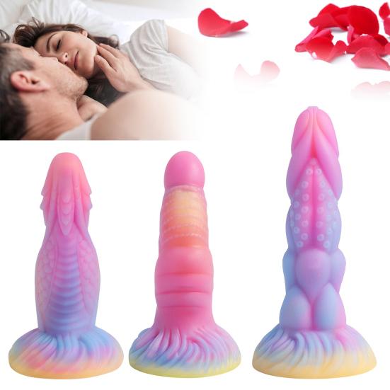 Glow-in-the-Dark Masturbator Silicone Dildo with Ergonomic Curve Body-Safe Realistic Sex Toy for Women Waterproof Quiet Discreet Adult Massager for