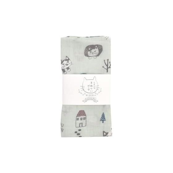 Kusuguru Japan Gauze Tenugui Towel - Matilda-san GR (Green)