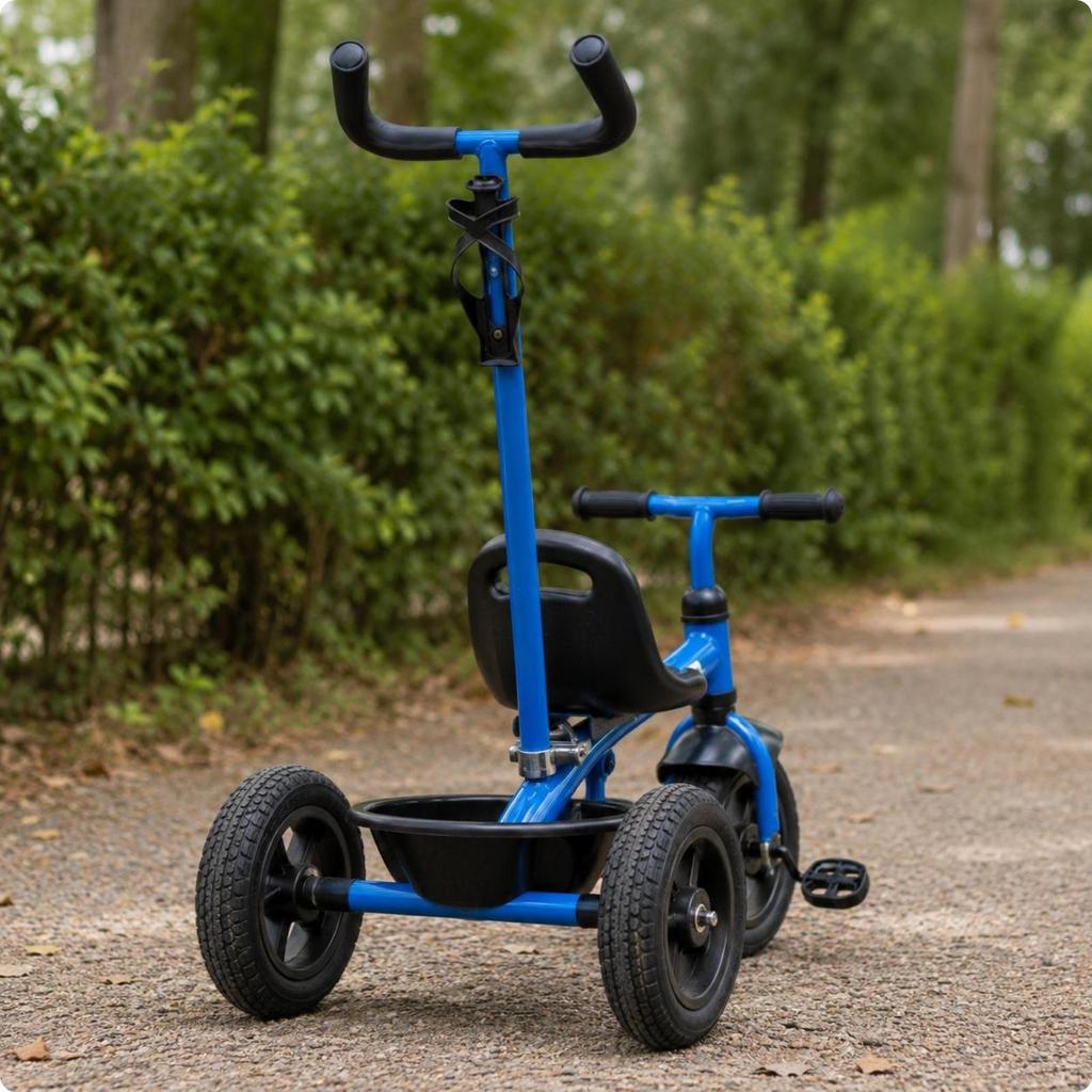 Dreirad Schiebestange Metall Klemme Griff Gebogener Kinderwagen für Eltern, Kinder Schwarz