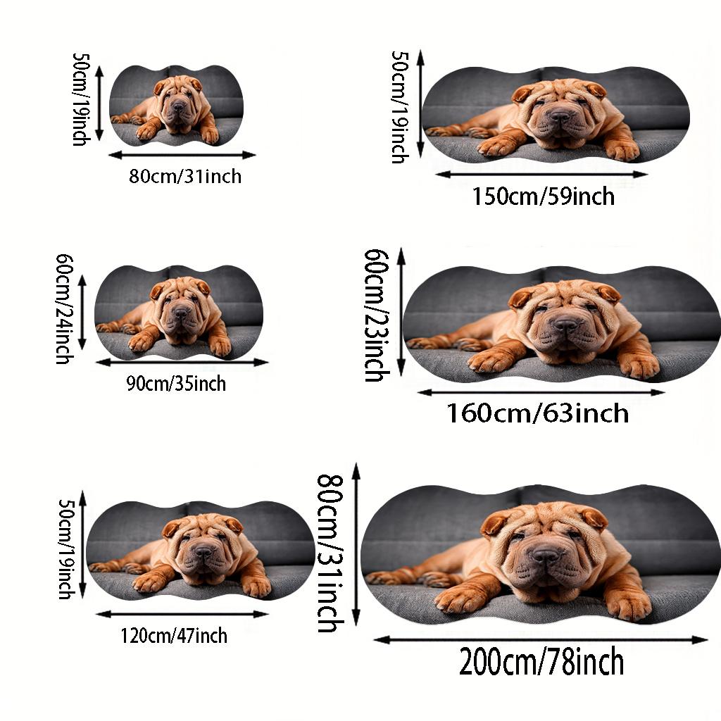 1pc Luxury Shih Tzu Dog Carpet, Durable Non-Slip Washable Indoor Rug For All Seasons, Halloween Thanksgiving Christmas Decor