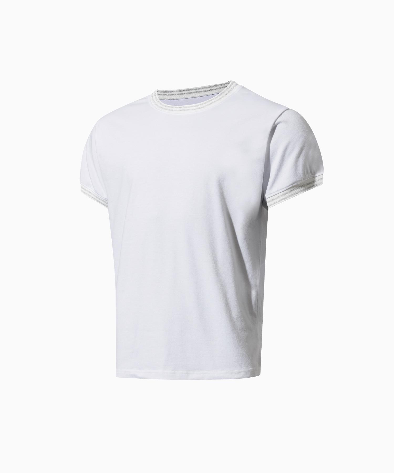 Reve Eld Color Block Ribbed Muscle Fit T-Shirt White 1