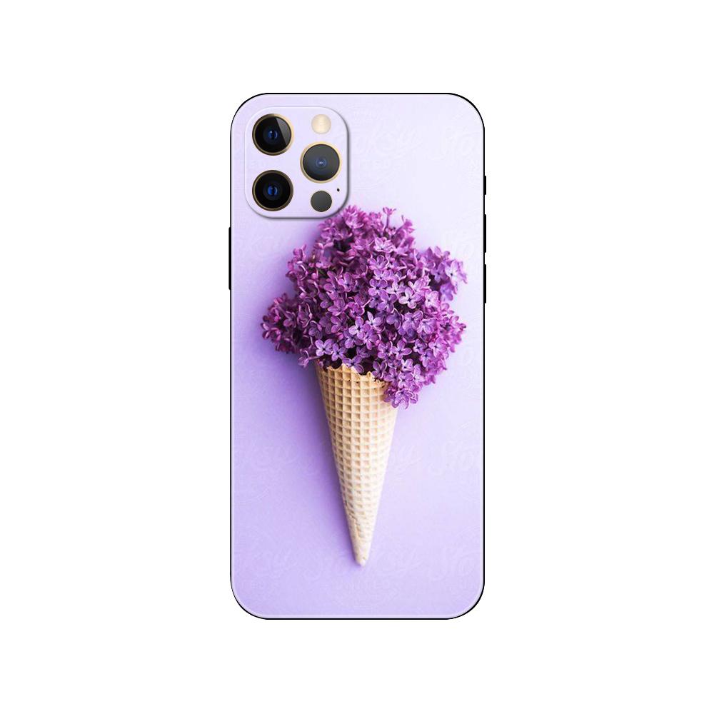 

Лавандовый чехол для телефона iPhone 5s 2020se 6 6s 7 8 plus x 10 XR XS 11 12 13 mini pro MAX черная задняя крышка из ТПУ iphone 13pro MAX