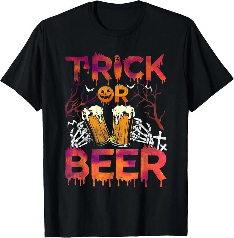 Spooky Trick Or Treat Beer Halloween Costume Glow Party Unisex  S-5XL Unisex T-Shirt XL