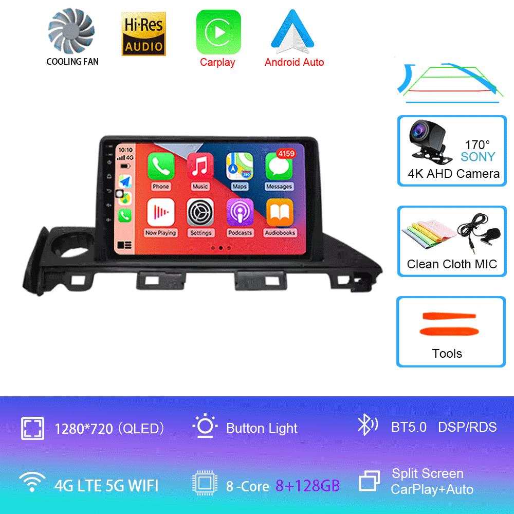 For Mazda 6 Atenza 3 2016 2017 2018 Android 14 Car Radio GPS Navigation 4G WIFI Video BT Carplay DSP Player No DVD