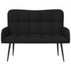 2 Seater Sofa Black 115 x 61 x 87 cm Fabric