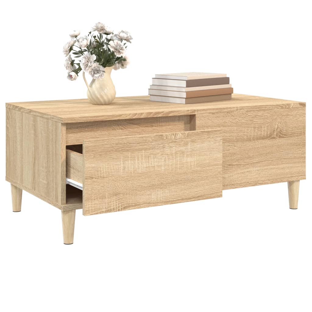 Vidaxl Stolik Kawowy, Dąb Sonoma 90X50X36,5 Cm Materiał Drewnopochodny