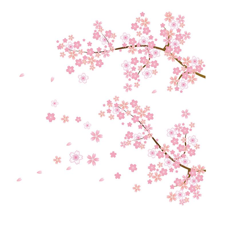Pink Plum Blossom Branch Wall Sticker Bedroom Living Room Furniture Background Wall Decal Mural Pvc